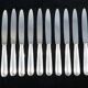12 dessert knives orbrille in silver metal stainless steel blade