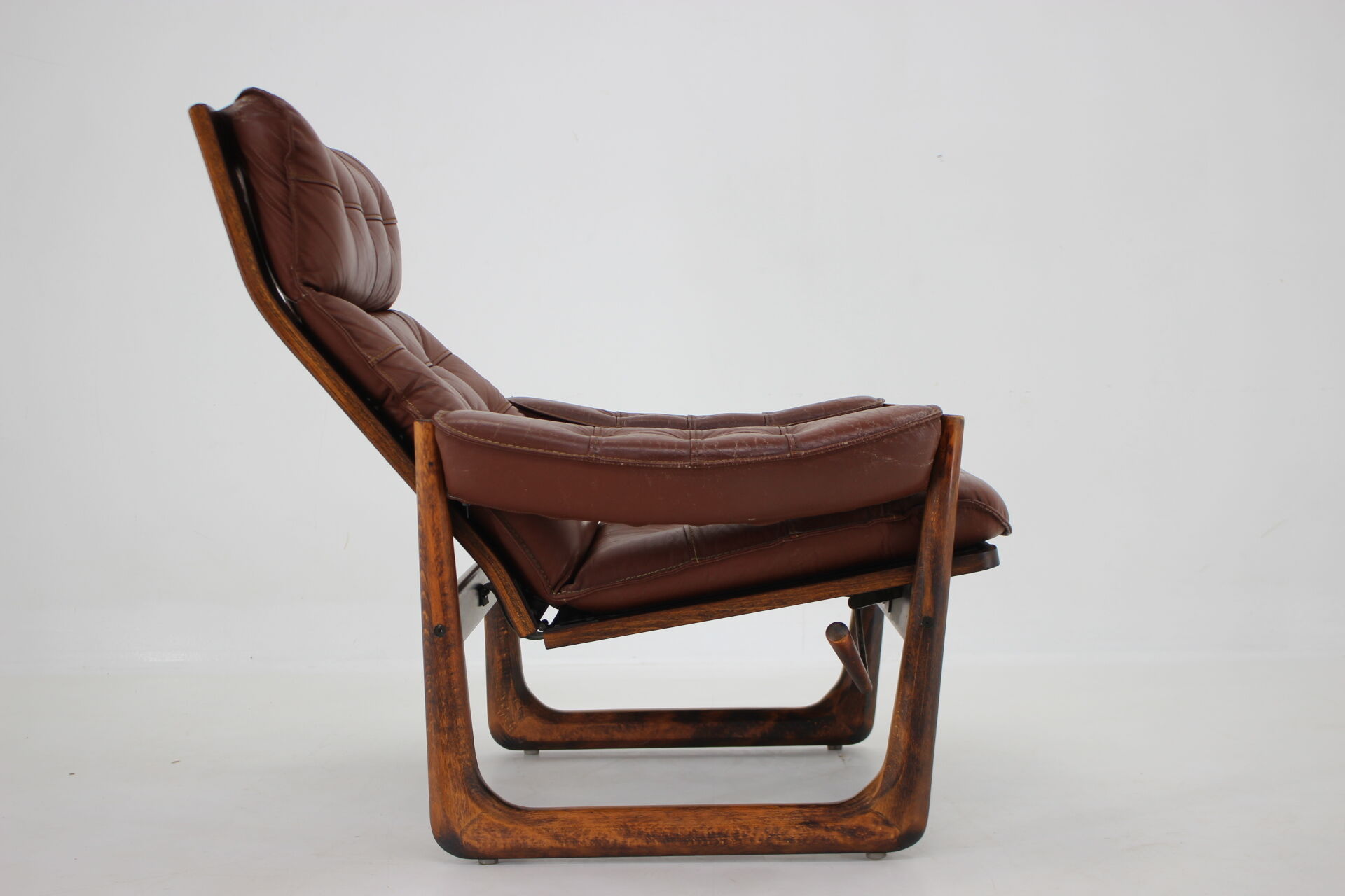 1960s adjustable leather armchair by Genega Mobler, Denmark