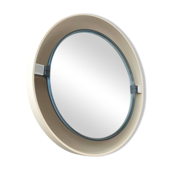Miroir vintage rond rétro éclairé  Allibert 1970