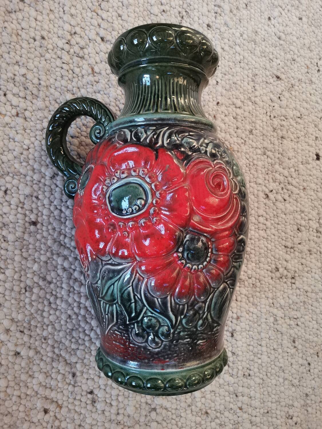 Vase de sol Scheurich vintage en céramique, Allemagne de l'Ouest