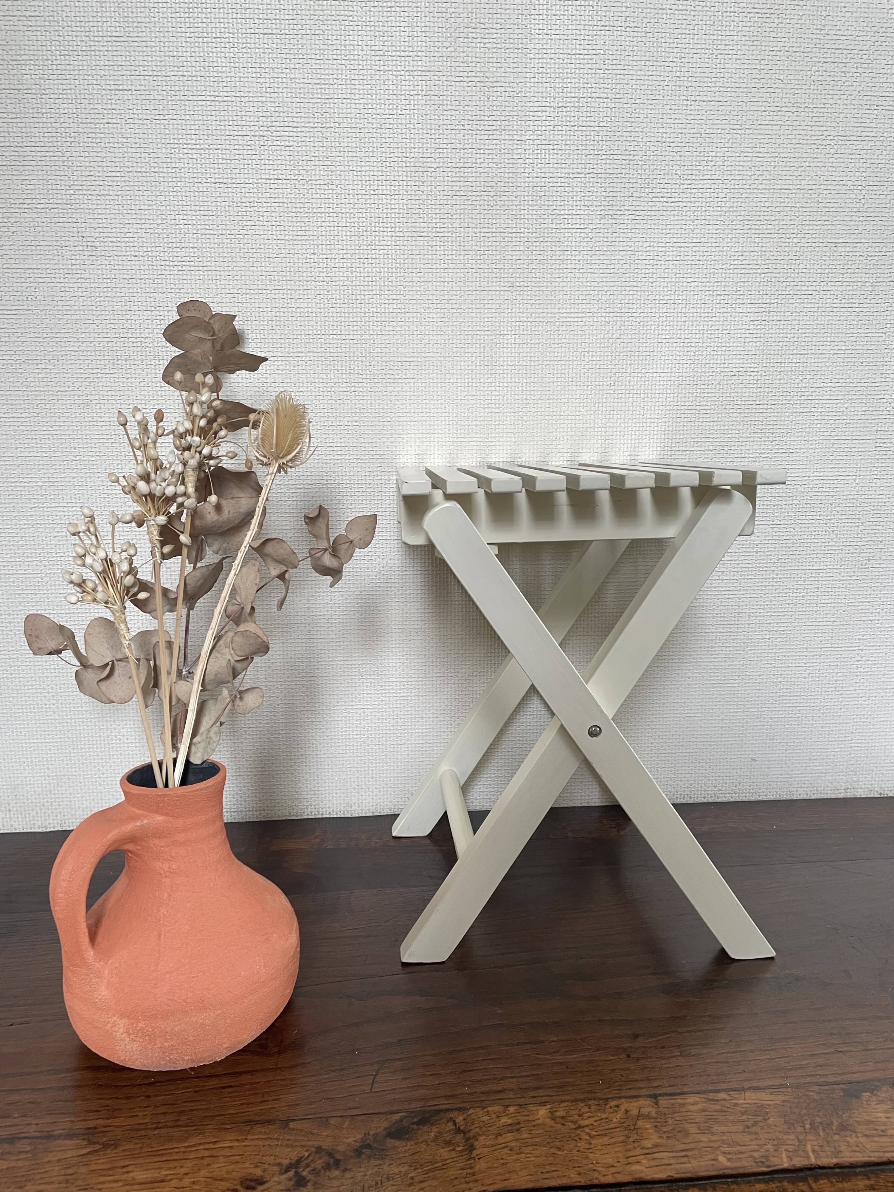 Tabouret de pêche à lattes vintage