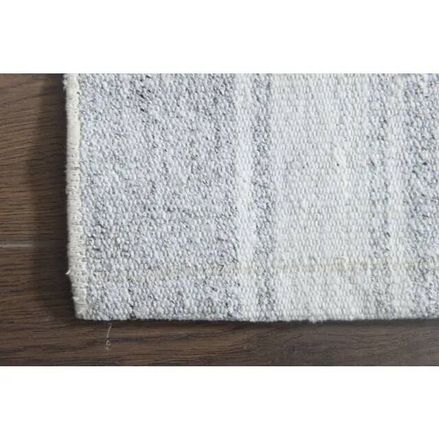 1970s Vintage Turkish Handmade Wool Cotton Beige Kilim Rug 65x200