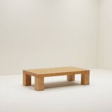 Rectangle oak mosaic coffee table from Rolf Middelboe & Gorm Lindum for Tranekaer, Denmark 70s.