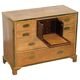Military commode in solid oak and brass circa 1880
