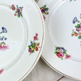 4 small plates iron earth salins model "anny" floral pattern