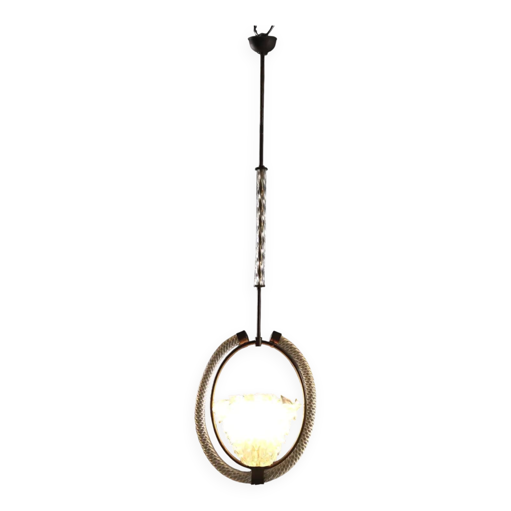 Lustre vintage design en verre de Murano, Italie, années 1940