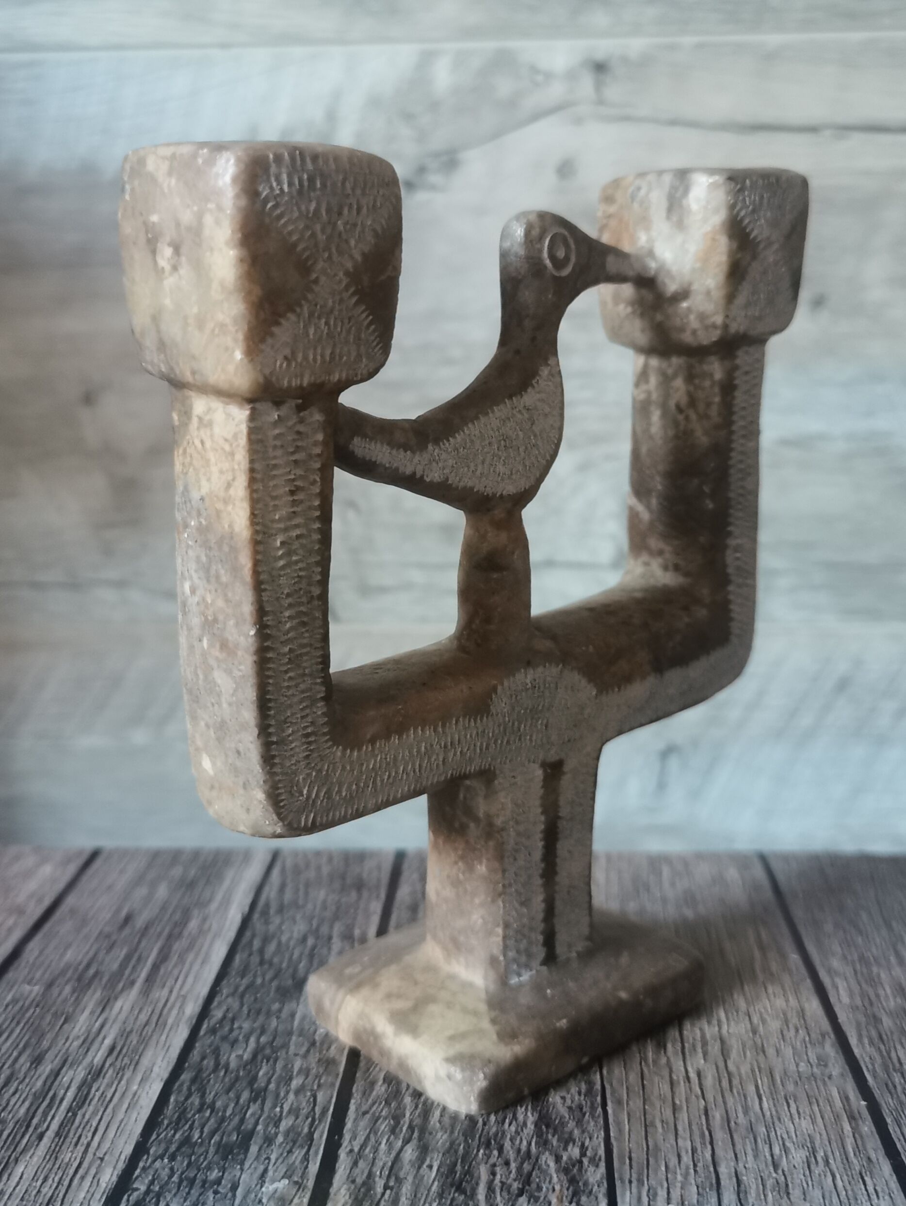 Ethnic stone candle holder