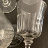 8 old blown foot glasses, 4 different models