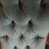 Voltaire armchair in green velvet