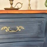 Commode vintage restaurée – peinture Annie Sloan Oxford Navy & cire cl
