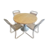 table en chêne et de 5 chaises en bois