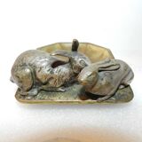 Bronze ashtray signed albert marionnet (1852-1910) art nouveau