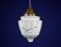1930s Neoclassical British Opaline Glass & Brass Ceiling Pendant Lamp