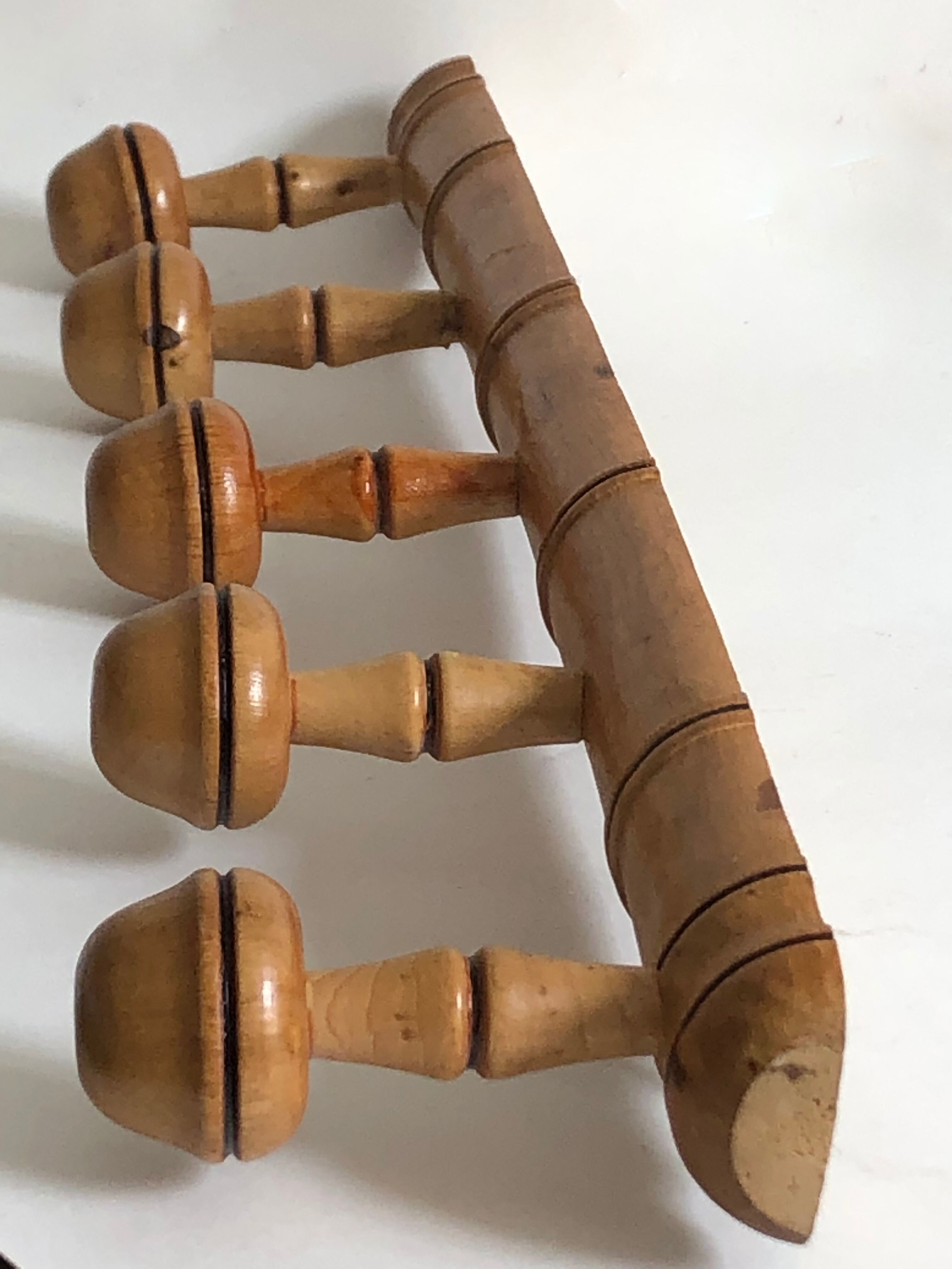 Old hook 5 mushrooms, coat rack