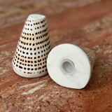 Vintage bohemian tiger shell salt and pepper shaker