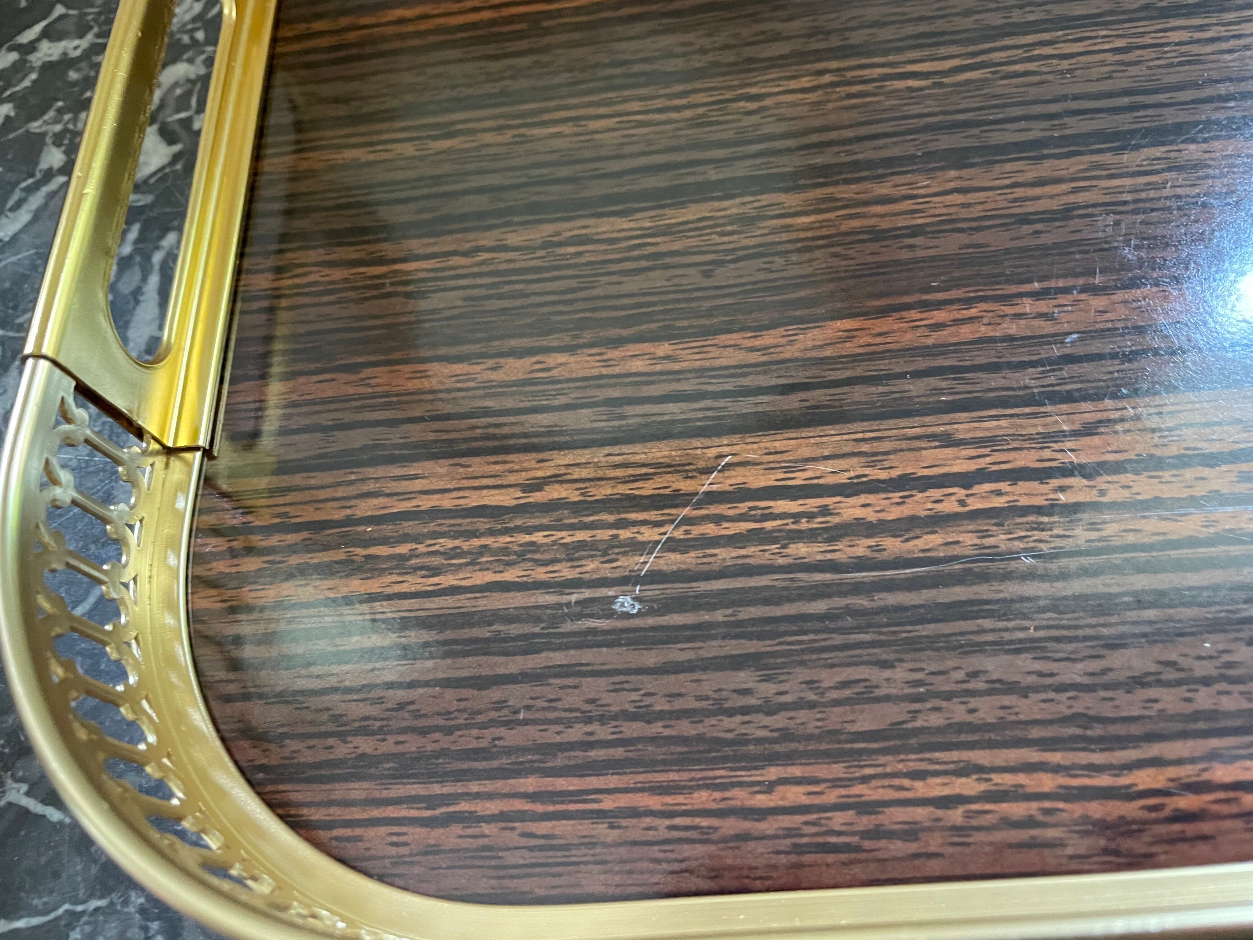 Vintage brass and formica tray 1950s
