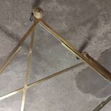 Rolling coffee table in vintage gilded bronze
