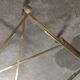 Rolling coffee table in vintage gilded bronze