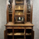 Louis XV / Transition style library buffet in solid oak circa 1880