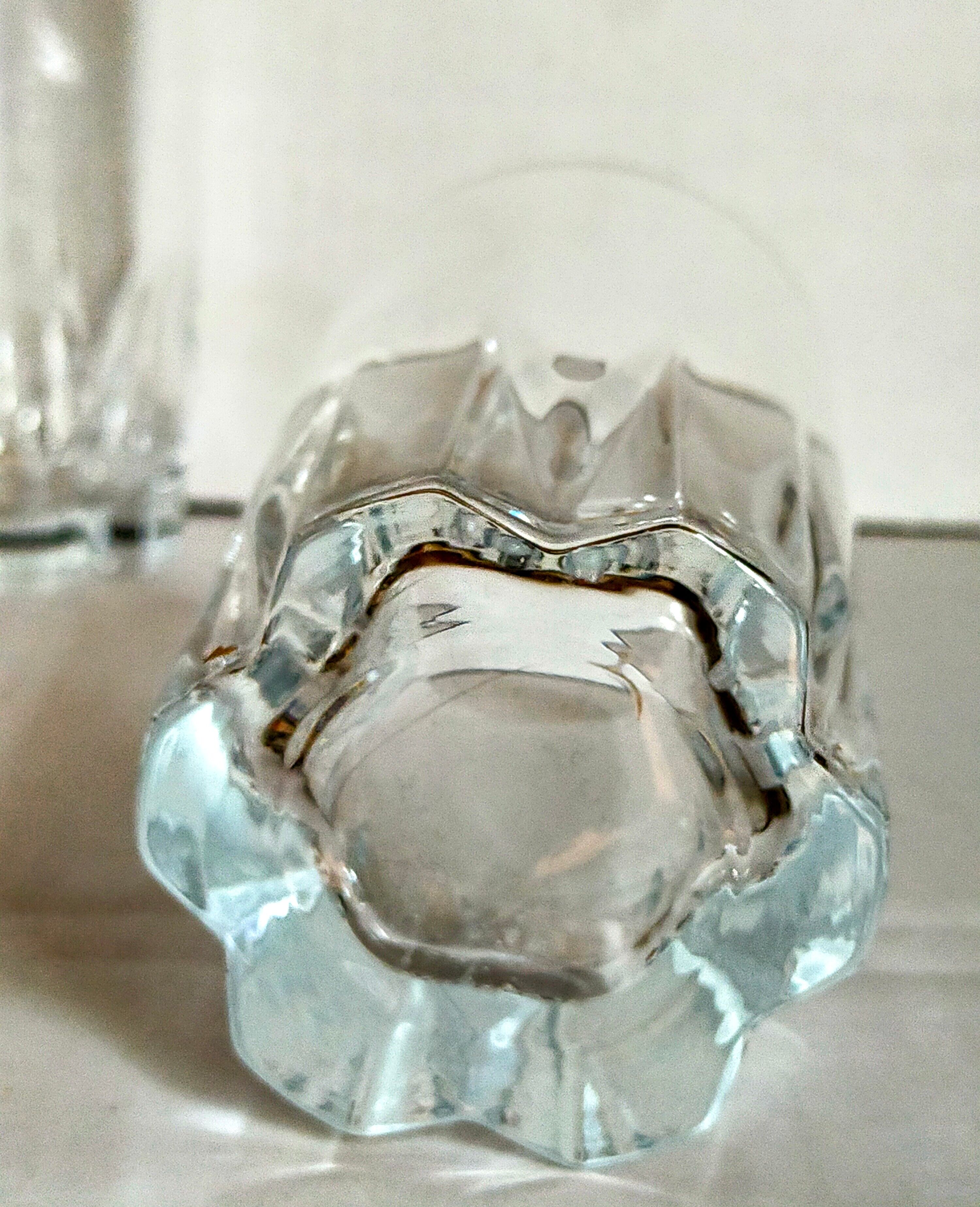 Six vintage crystal long drink juice glasses