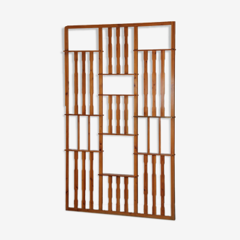 Claustra vintage en pin, fabrication tchèque, 1970