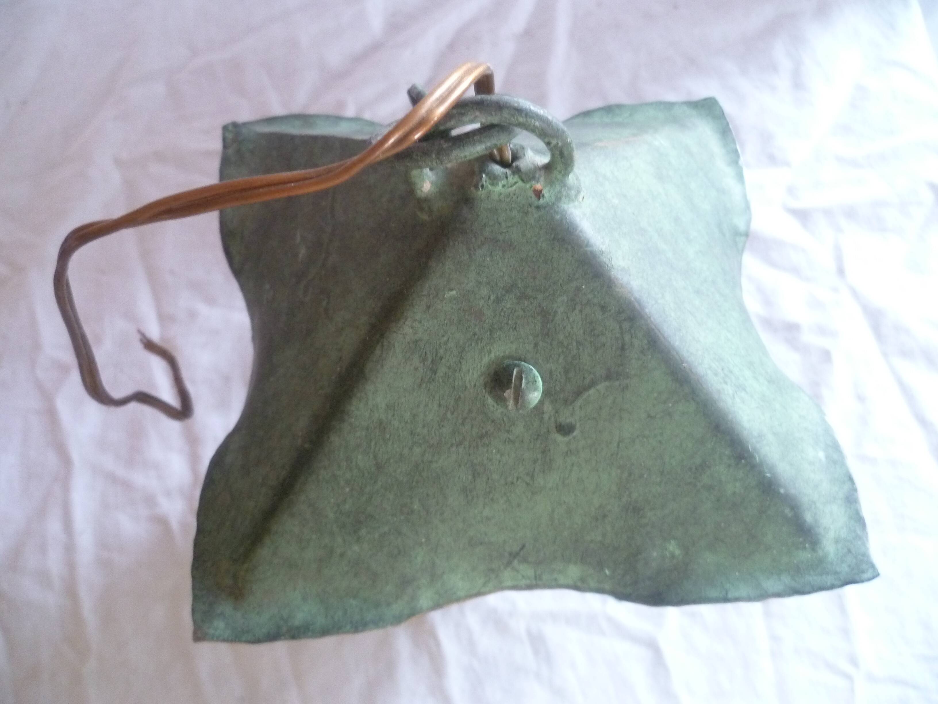 HAND WROUGHT IRON LANTERN WITH BRONZE PATINA 60'S