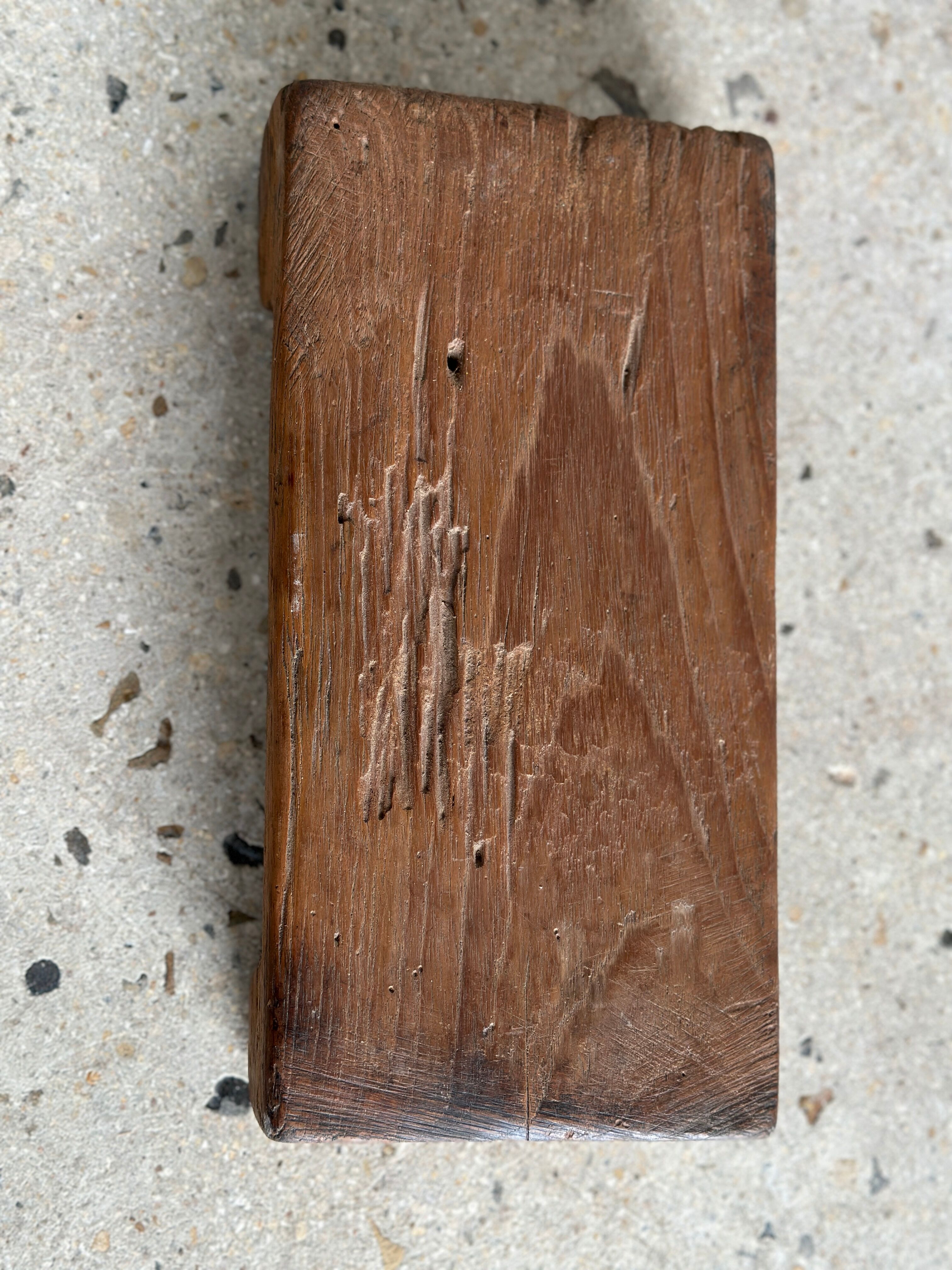 Mini Asian teak side stool blonde