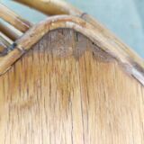 4 armchairs and a coffee table made of rattan and bamboo wood, vintage.