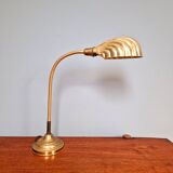 Large Art Deco brass lamp, shell shape, 1930