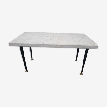 Table basse en marbre années 50/60 pieds en laiton