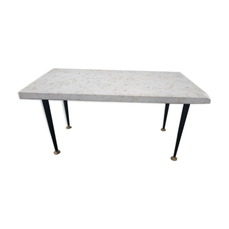 50/60s foot marble coffee table in brass