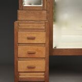 Coiffeuse Art Déco / École de La Haye en chêne. Années 1930