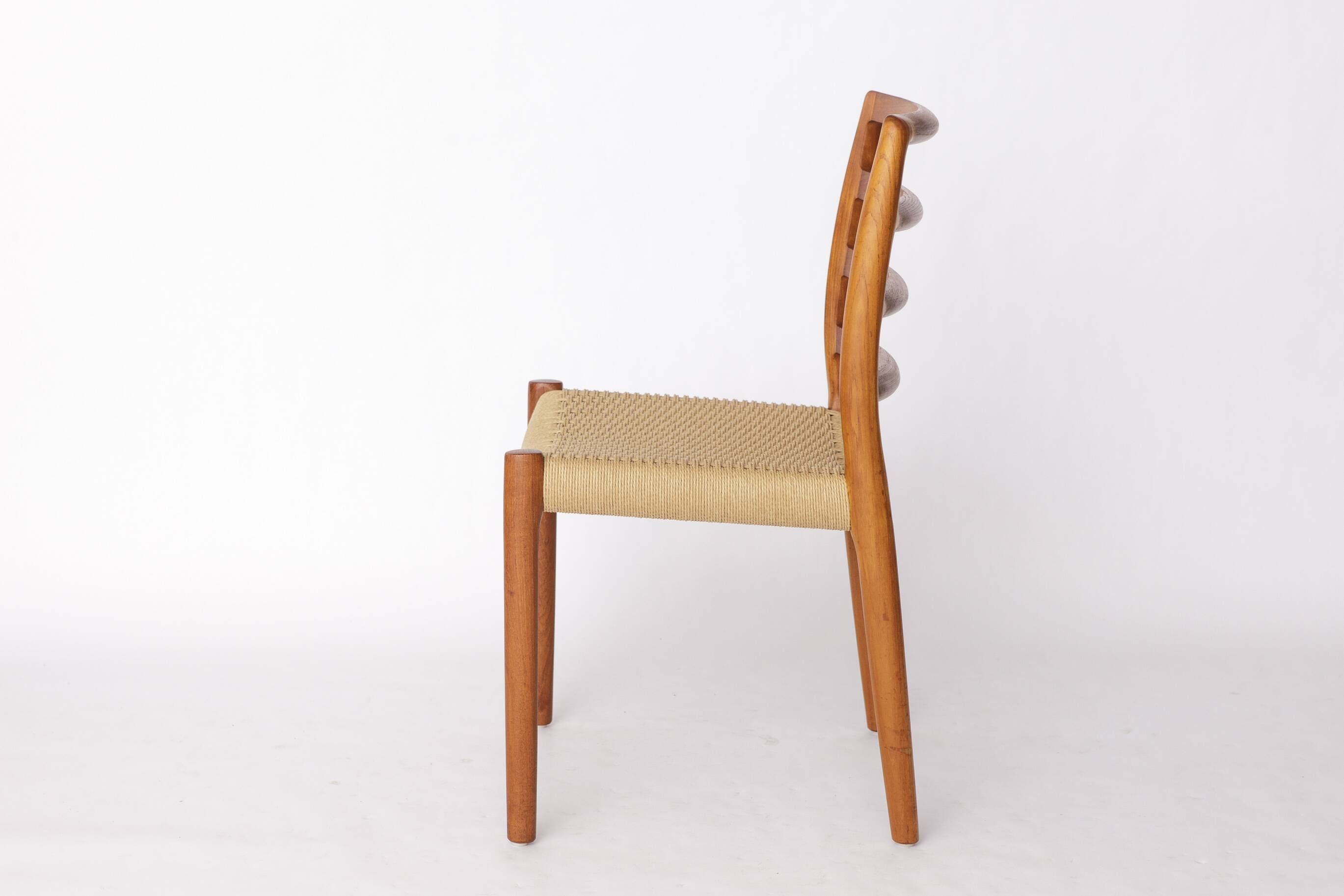 1 of 6 Niels Møller Model 85 Chair in Teak with Danish Cord, 1980s Danish M