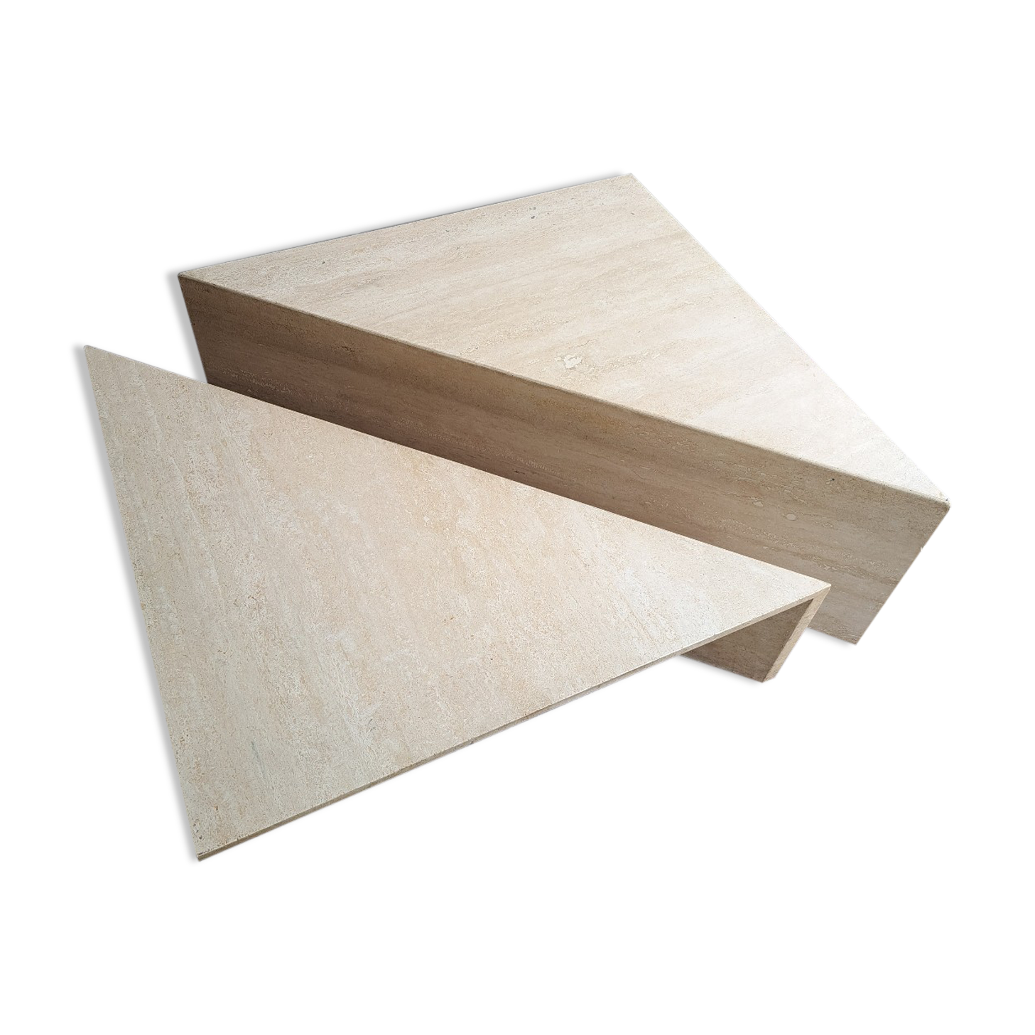 Travertine coffee table.