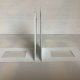 Pair of white metal bookends
