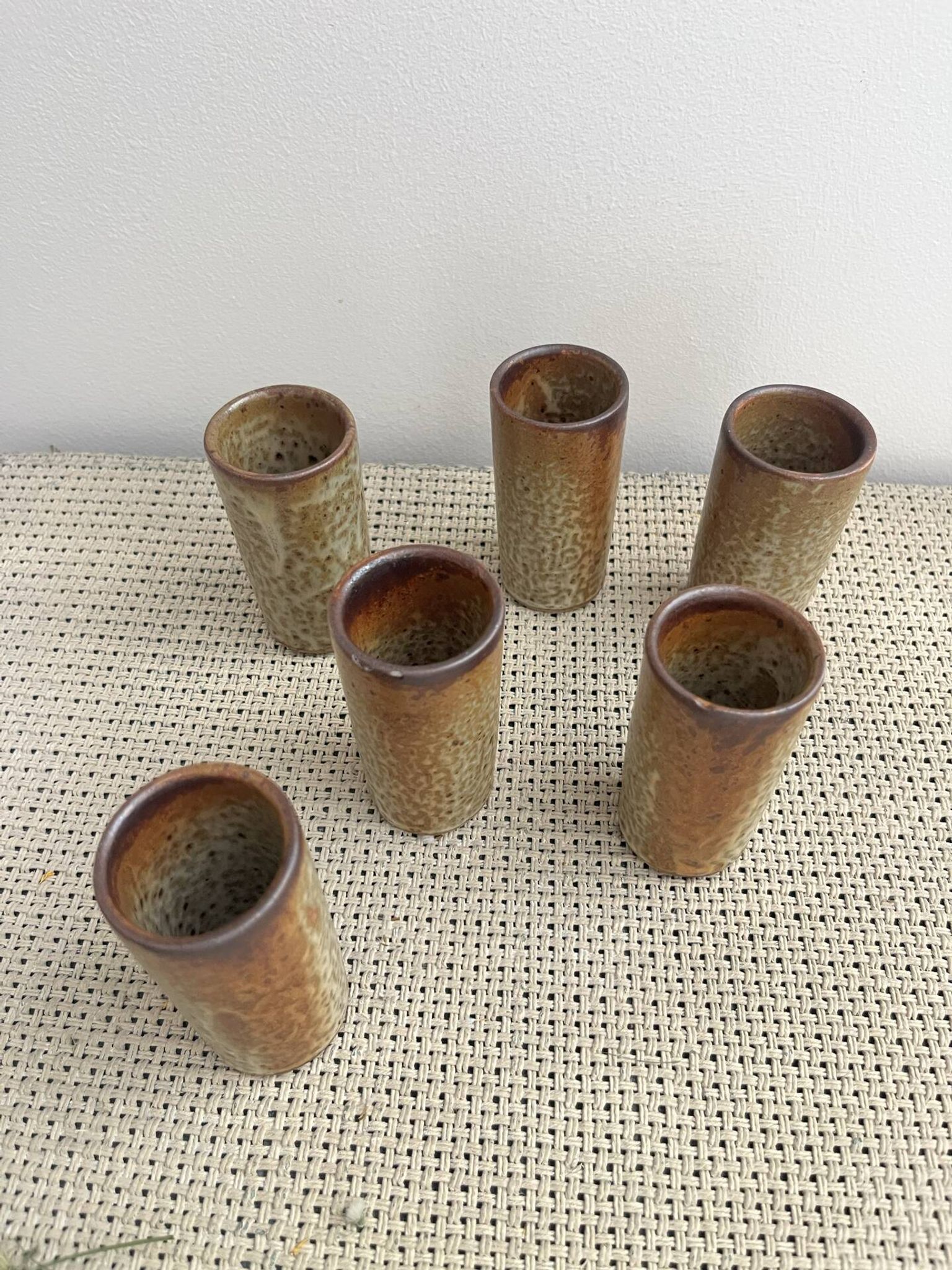 6 stoneware vases