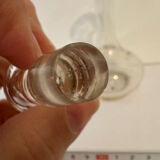 Antique blown glass carafe, enamelled with floral decoration, in the style of Legras.