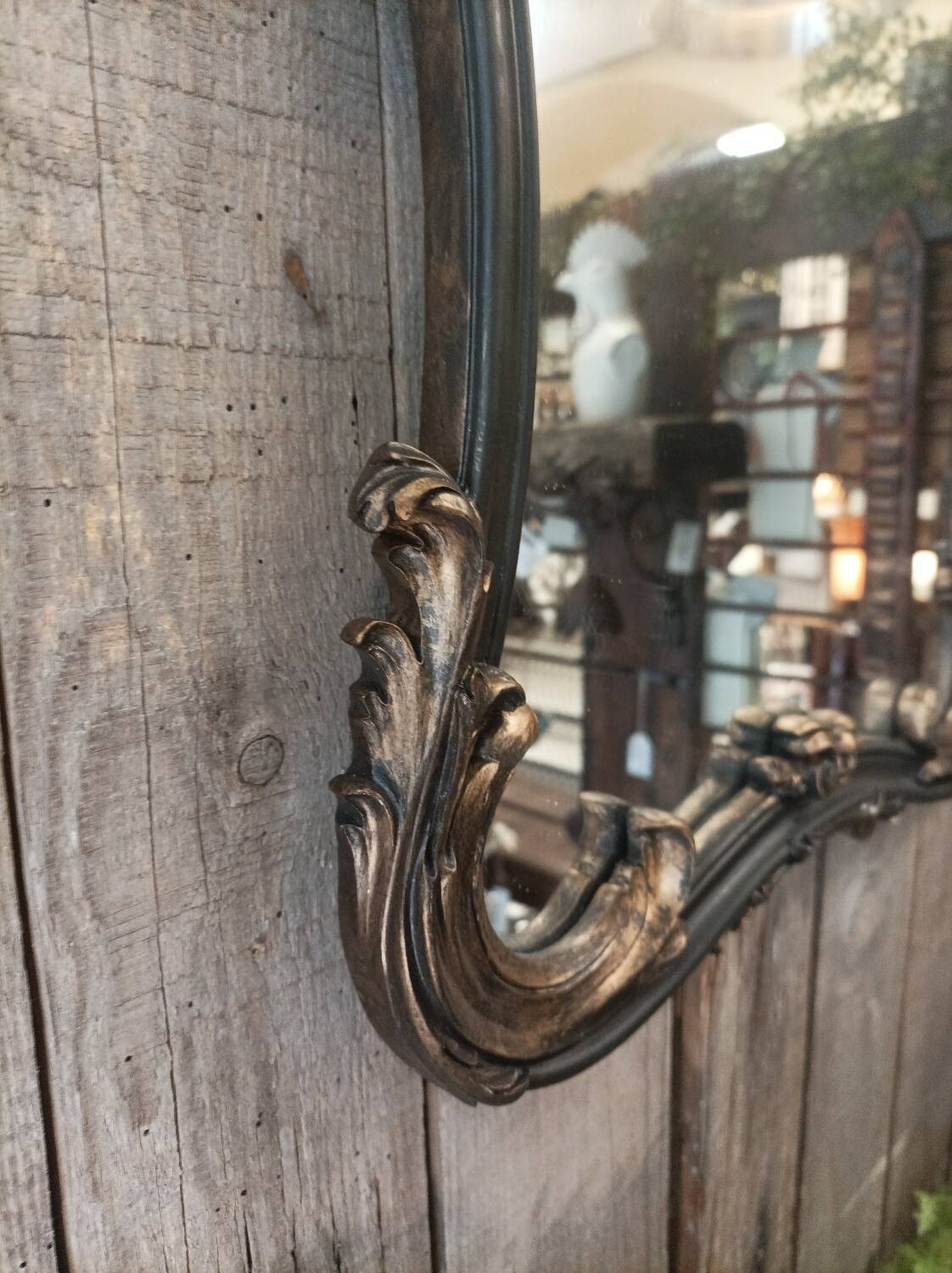 Black and gold baroque mirror