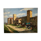 Oil on wood signed