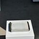 Trio of small rectangular serving dishes white and black Indonesian ceramic 21x16