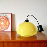 Suspension en opaline jaune mushroom design années 60-70