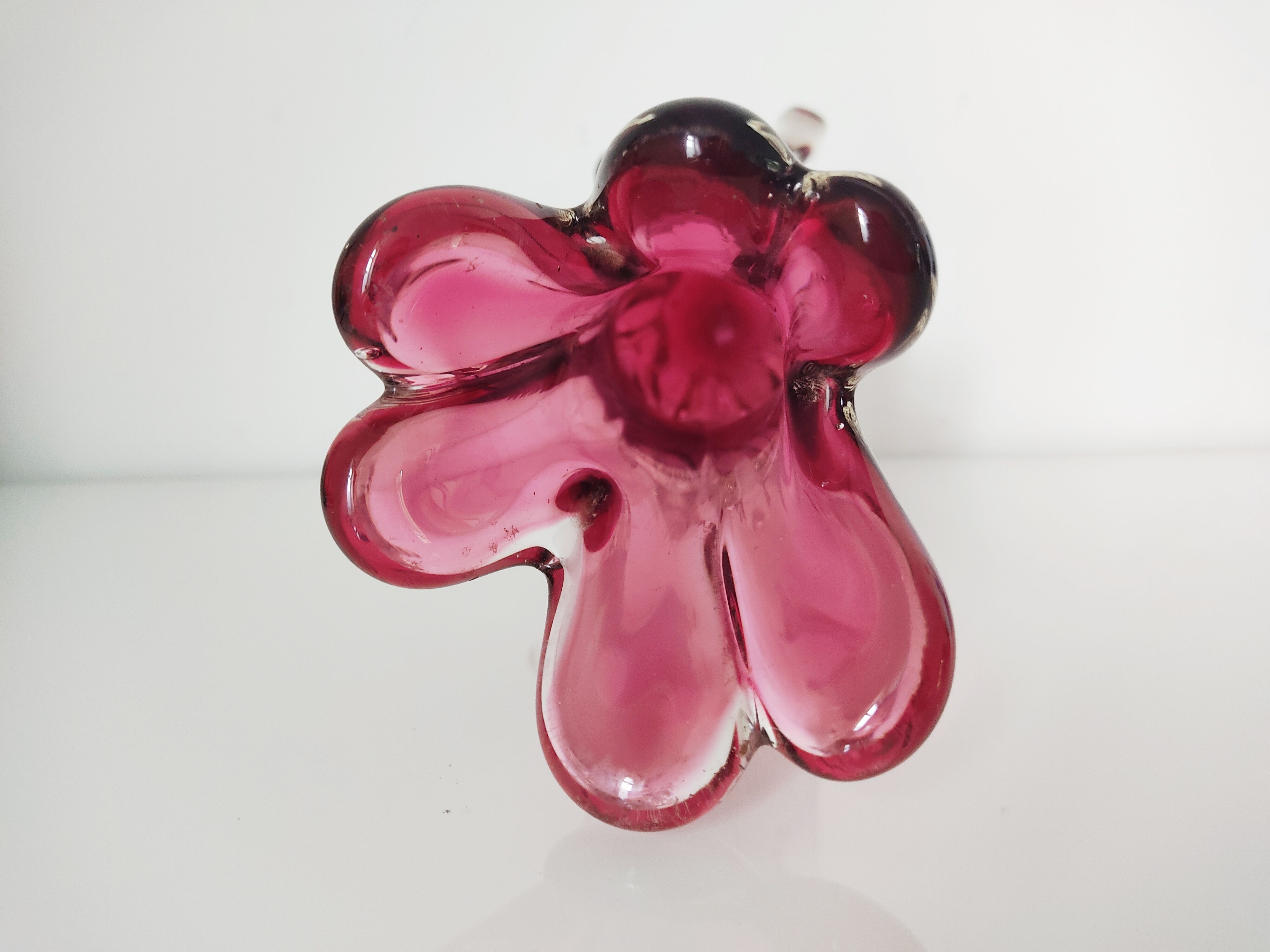 Vase Murano splash pink glass