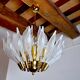 Venini's floral chandelier, murano glass leaves, Italy, 1970