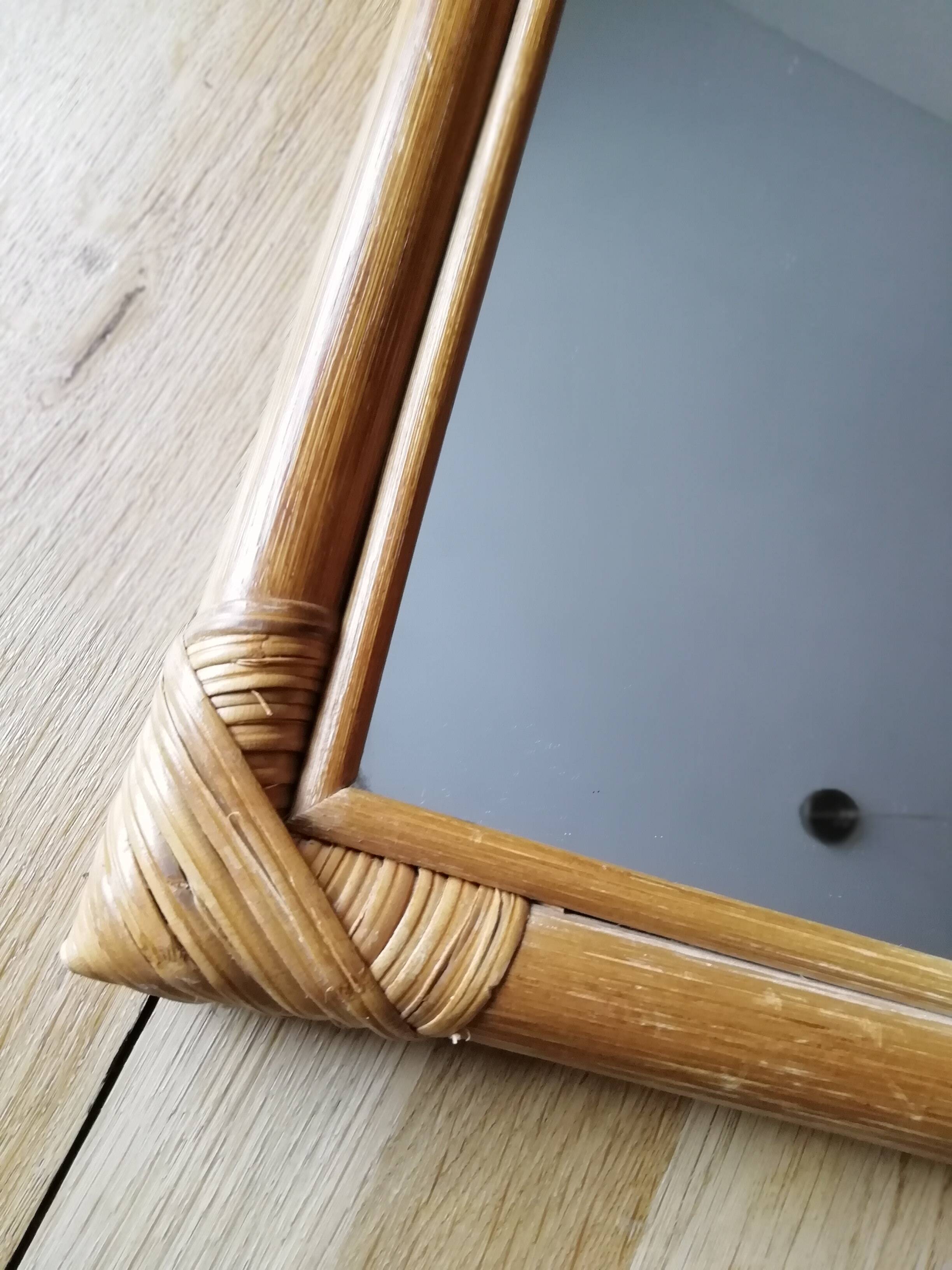 Rattan mirror