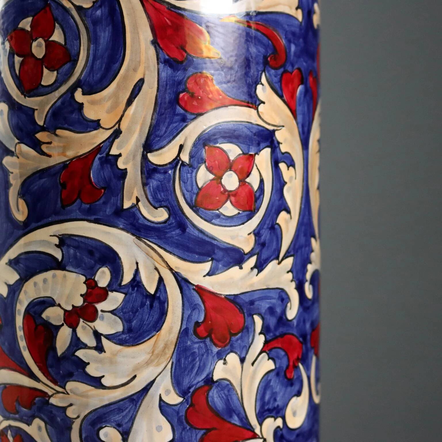 Old column in majolica I.C.A.P Gualdo Tadino 1930s-1940s