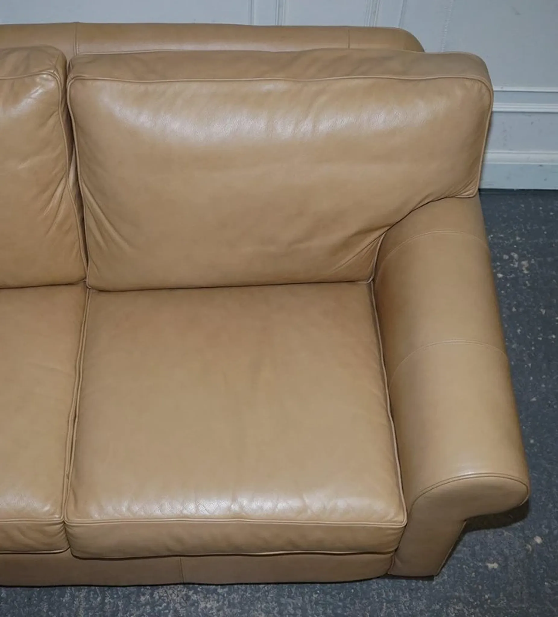 Brown Leather Two-Seater Sofa by Multi York England