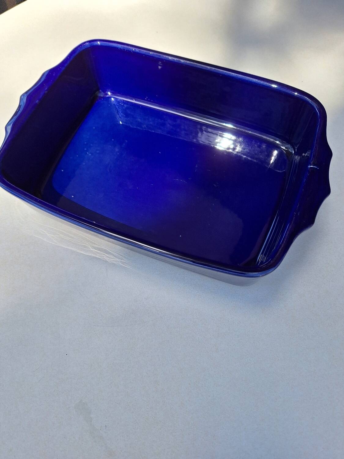 Indigo blue ceramic dish