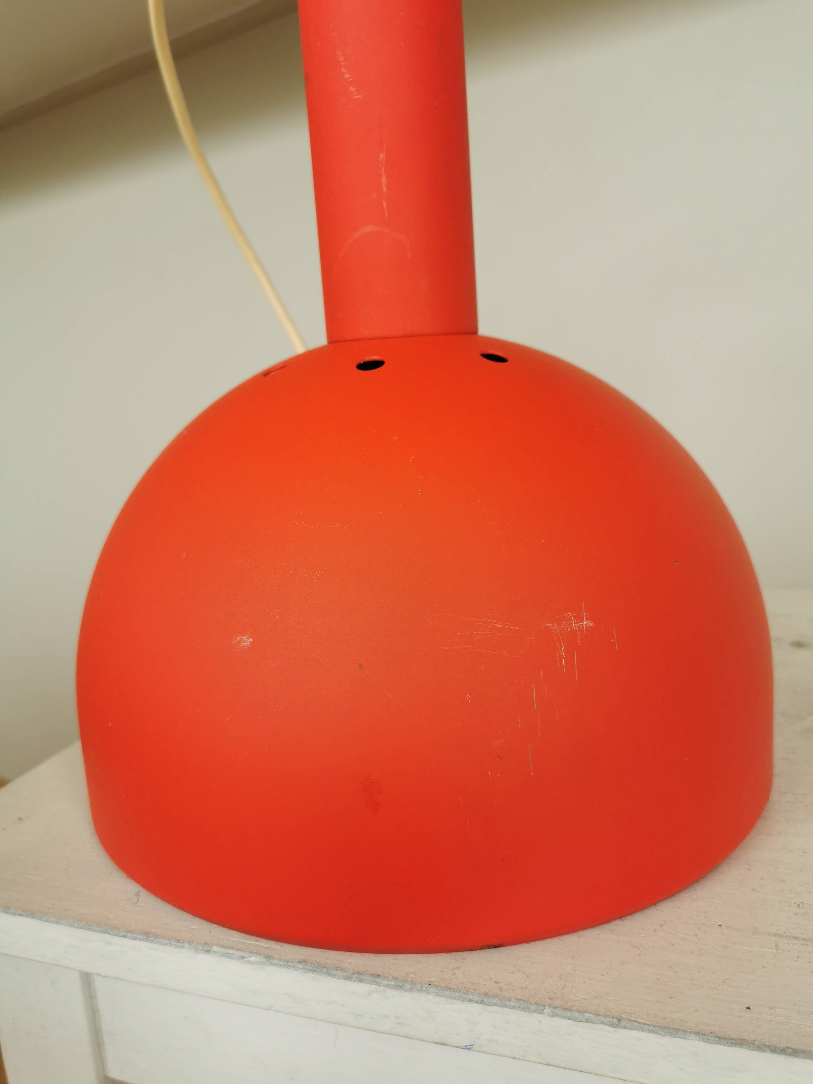Vintage Orange Chrome Pendant Light: 1970s Space Age Lamp