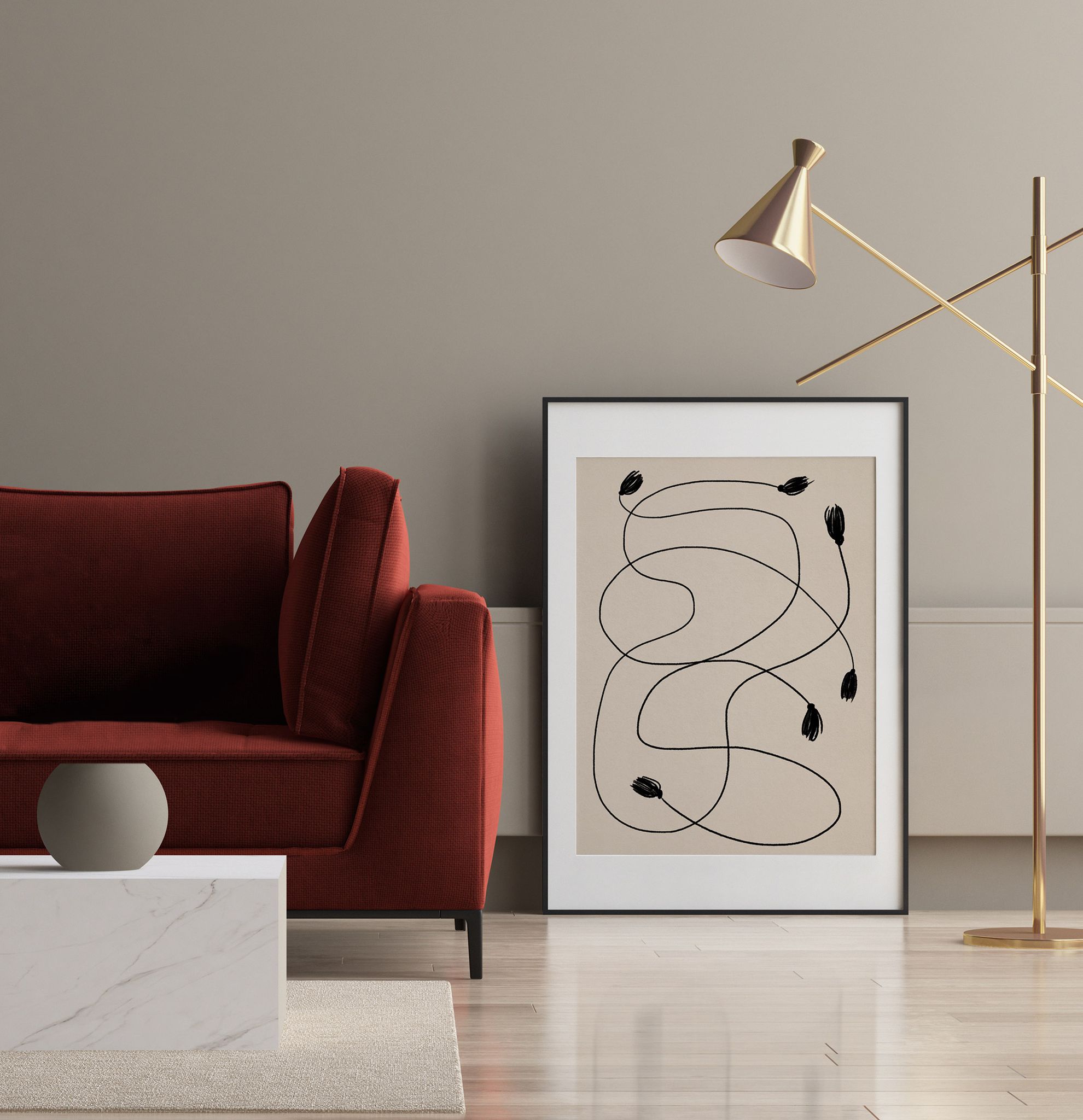 Abstract lines giclee art print 50x70