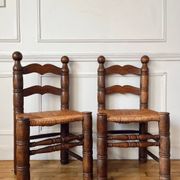 Pair of rustic chairs in the style of Charles Dudouyt.